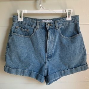 AA light wash high waisted denim shorts